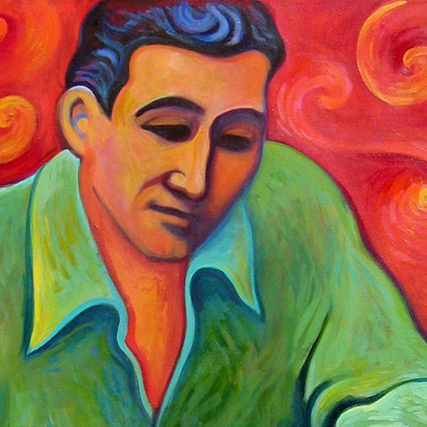 Original 24x30 portrait of Leonard Bernstein from published kids book  paintings by Elizabeth Rosen