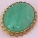 Vintage Green Gemstone with Gold Specks Brooch, Aventurine Brooch