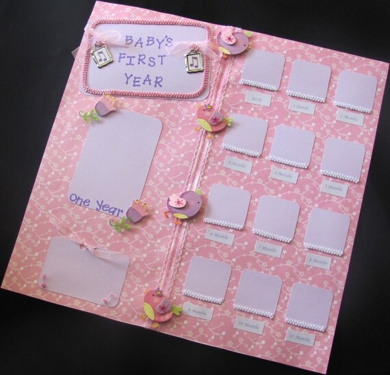Premade Scrapbook Page Baby's First Year by treasurethemoments