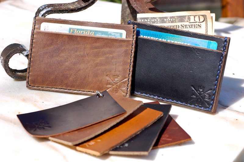 Horween Chromexcel Leather cardholder wallet - three pocket