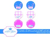 Alice In Wonderland Inspired Party- Printable Wine Glass Tags