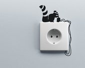 Squirrel robber wall decal sticker for wall switches and electrical sockets