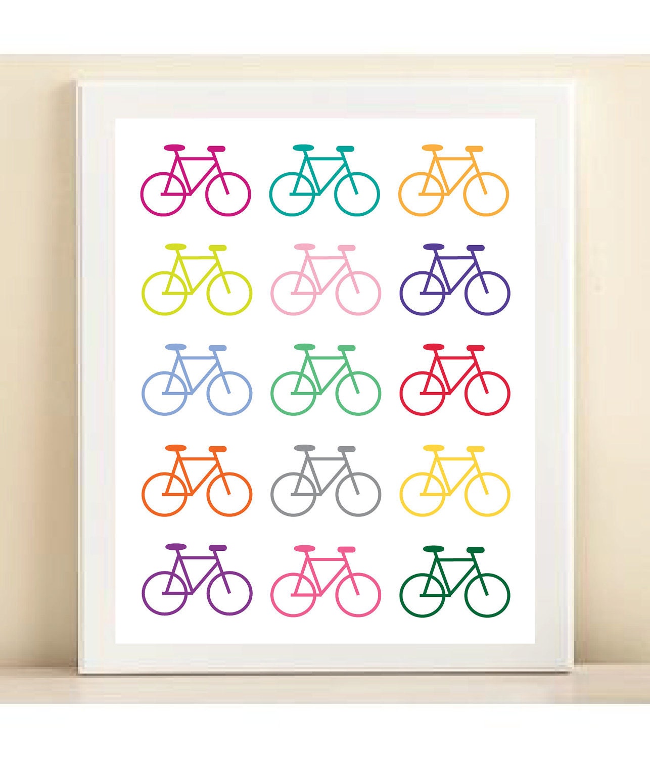Colorful Bicycle print poster