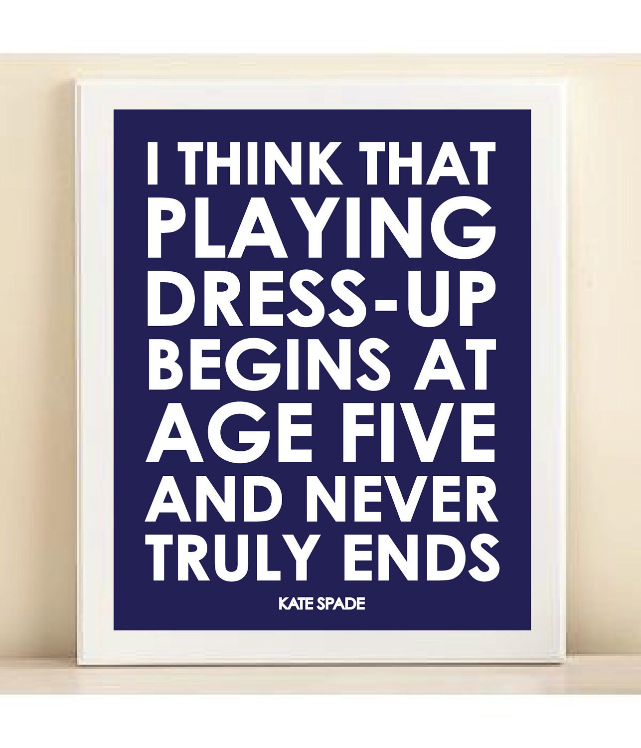 Navy "Dress Up" print poster