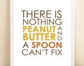 Brown, Yellow, & Orange 'Peanut Butter and a Spoon' print poster