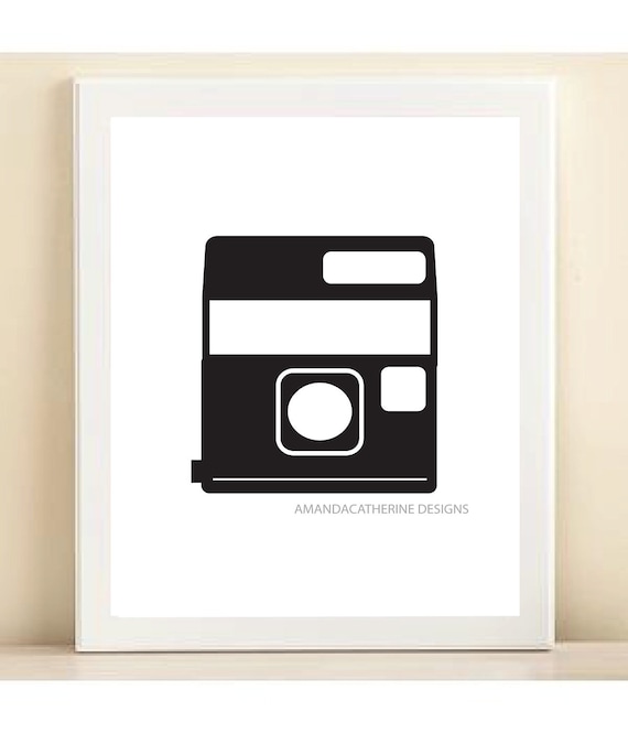 Black Polaroid Camera print poster