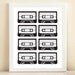 Black and White Retro Mix Tape print poster