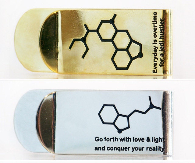 Gold LSD and Silver DMT Money Clips