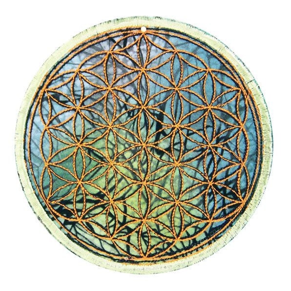 Flower of Life Patch - Green & Orange