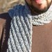 Grey Men's Scarf Hand Knit