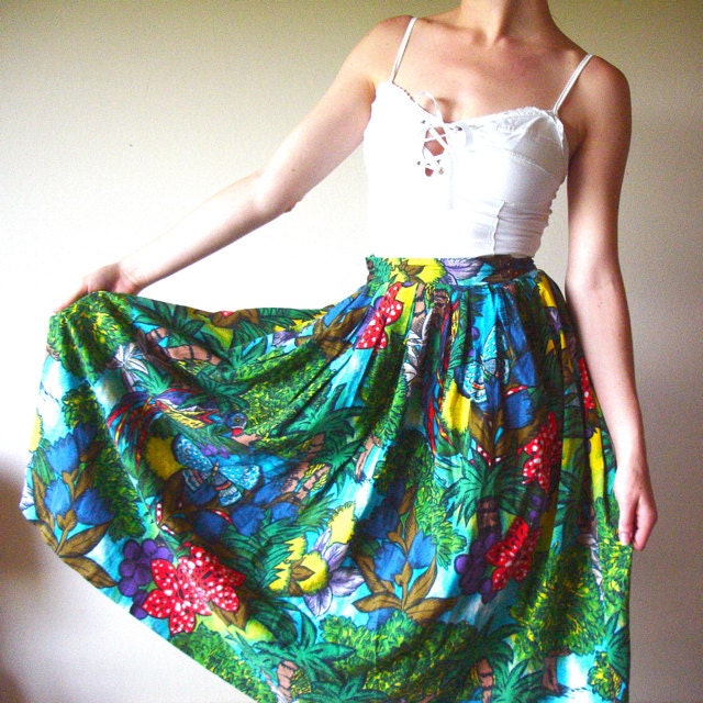 Tropical maxi summer skirt