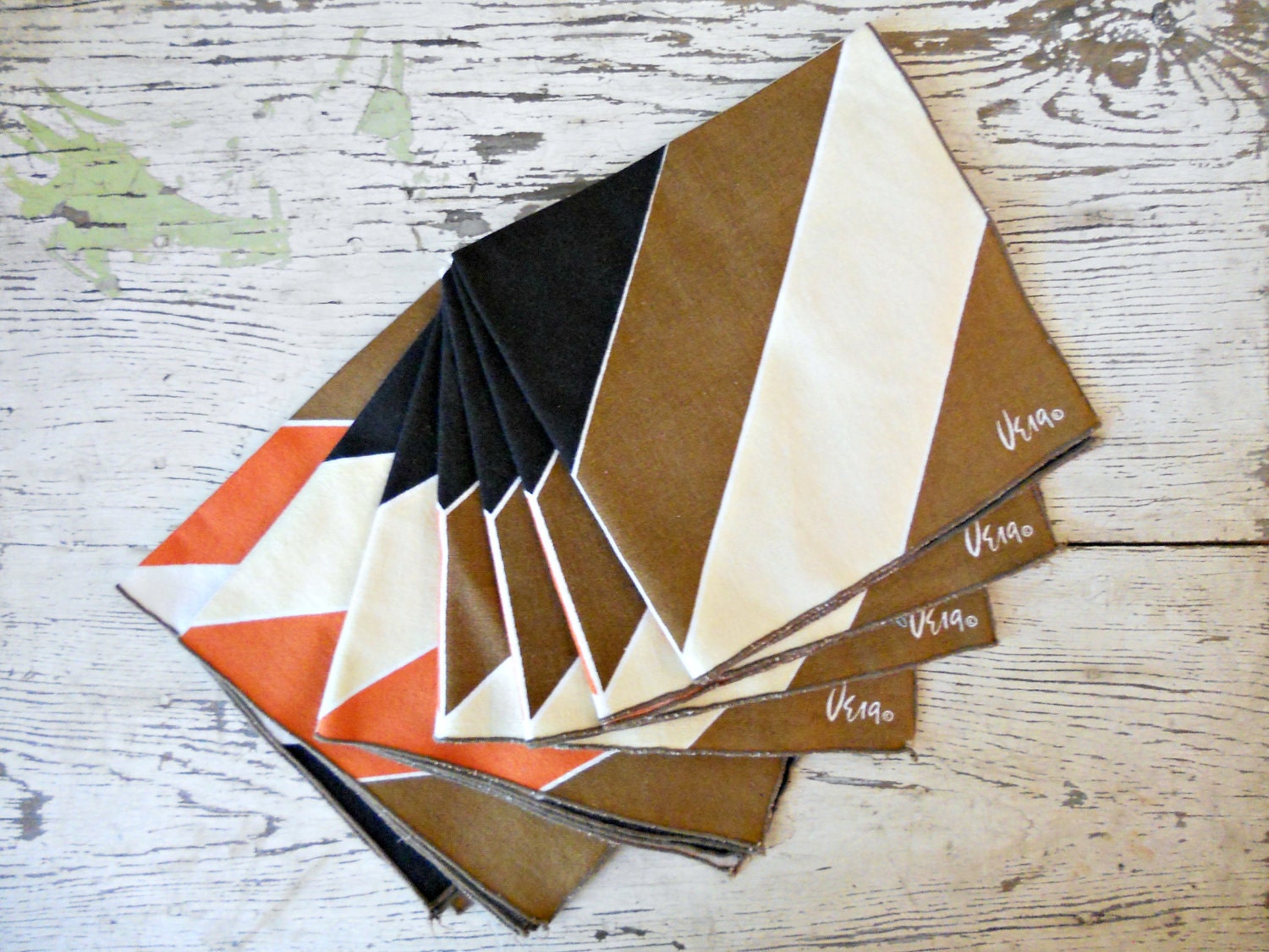 Vintage Vera Neumann Retro Napkins - Set of 7
