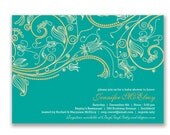 Whimsical Baby Shower Invitation Bridal Shower Birthday Party Invite Wedding invitation Teal & Mango DIY Digital or Printed - Jennifer Style