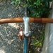 bicycle handlebar & leather monogram of "your name" - solid TEAK wood with genuine leather