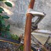 bicycle handlebar (round tip at both ends) - solid TEAK wood, vintage style