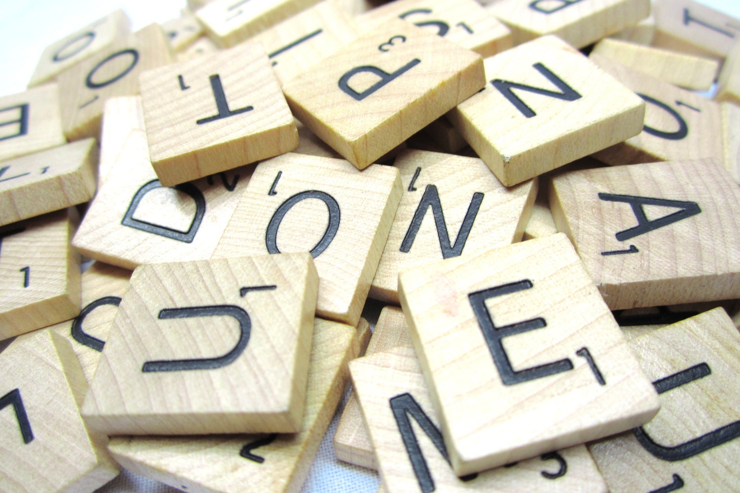 100 Vintage Wood Scrabble Tiles for Art or Jewelry