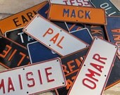 Vintage Metal License Bicycle Name Plate Antique Original 1950s Hundreds Available View List for Selection