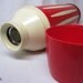 Vintage Red and White Striped Thermos Retro Beverage Container