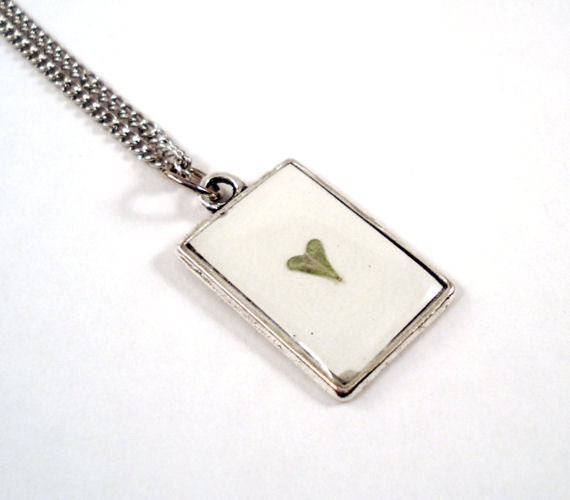 RESERVED for Dina - Mother's Day Heart Real Leaf Necklace - Epoxy Resin Pendant - gift for nature lovers