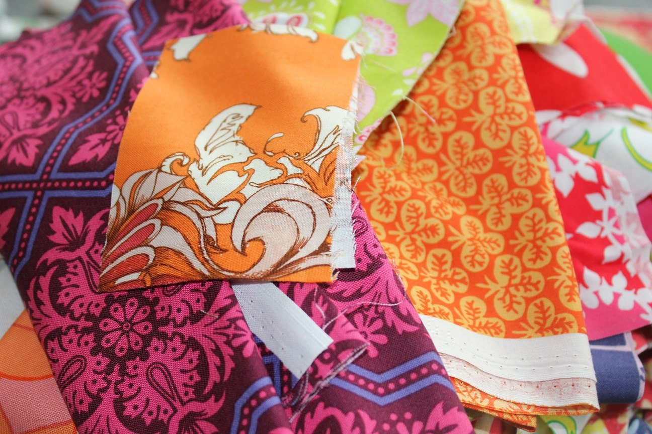 Fabric Scrap Packs - Cotton Quilting Fabrics, Corduroy, Denim, Jersey.  Designer Fabrics