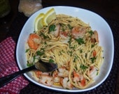 RECIPE PDF Shrimp Pasta in a Garlic Lemon Butter sauce with Fresh Herbs