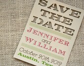 Die Cut Save the Date Card Modern Design