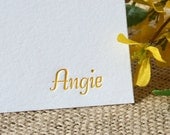 Letterpress Personal Note Cards, custom name in any color, Crane Cotton paper