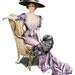 WOMAN WITH OSTRICH Fan Harrison Fisher Victorian Lady Image for Card Making Altered Art Mixed Media Digital Download