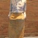 suede skirt, midi length, amber color