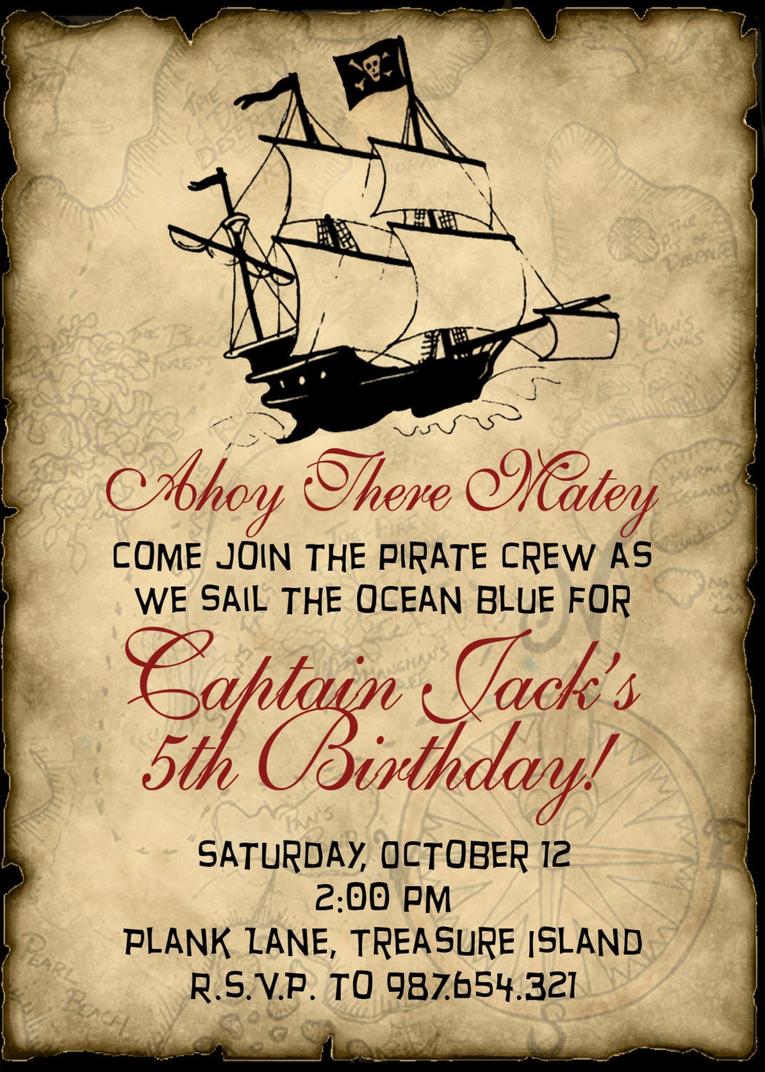 Pirate Birthday Invitation