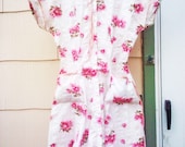 Vintage 1950s  Day Dress Rockabilly / Roses/Small/ Medium/ Housewife/New Old Stock/VLV/ Mad Men