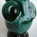 Owl Vintage Ceramic Coin Bank, Teal, Turquoise, Drip Glaze, 1970's Evangeline Ware, Canuck Pottery