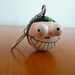 NEW pink Funny faces papermache keychain face 021
