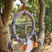 Dream Catcher Handmade with Tribal Hmong Textiles, Beads, Bells, Feathers, Wax Linen and Magic