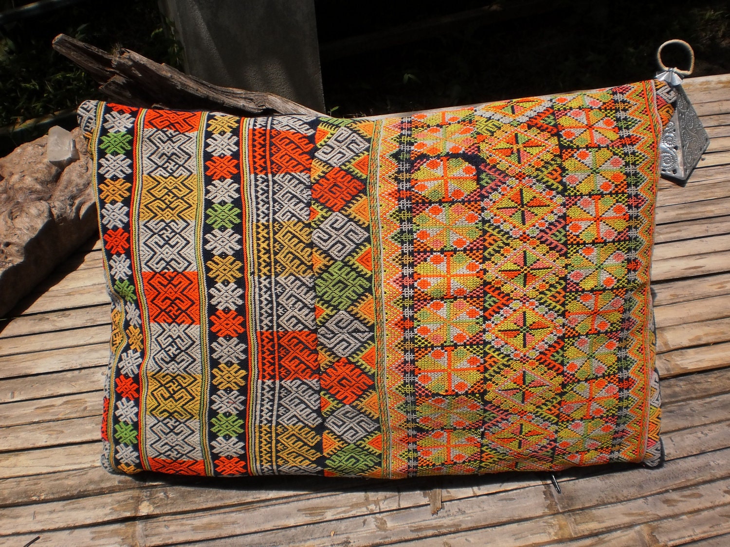 Yao Hilltribe Vintage Upcycled HandMade Cushion Cover Made From Yao Vintage Textile