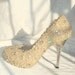 Make to order hand sewing pearl shoes light gold