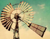 Vintage Windmill 8x10 Fine Art Photography Shabby Chic Country Rustic Retro Home Decor Wall Art