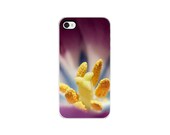 iPhone Case Purple Tulip iPhone 4 iPhone 4s Flower Feminine Gift for Her Macro Abstract Purple Blue Yellow White Shabby Chic