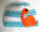 Dino Hat - Boy Newborn/Baby Hat sizes 0-3, 3-6, & 6-12