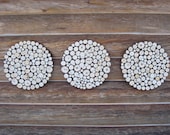 Rustic Wood Slice Wall Sculpture -  Set of Three 18 Inch Circles
