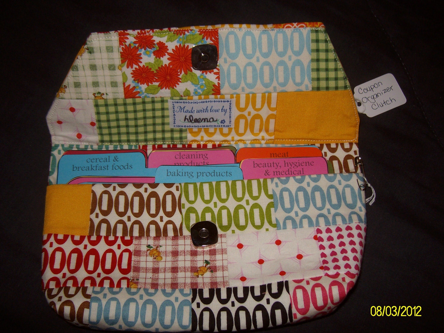 Coupon (organizer) Clutch in multi-color fabrics