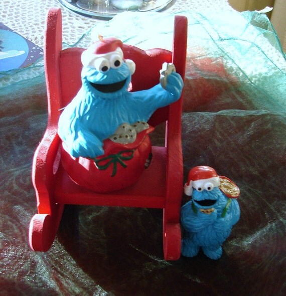 Vintage Cookie Monster Christmas Ornaments by NopalitoVintageMore