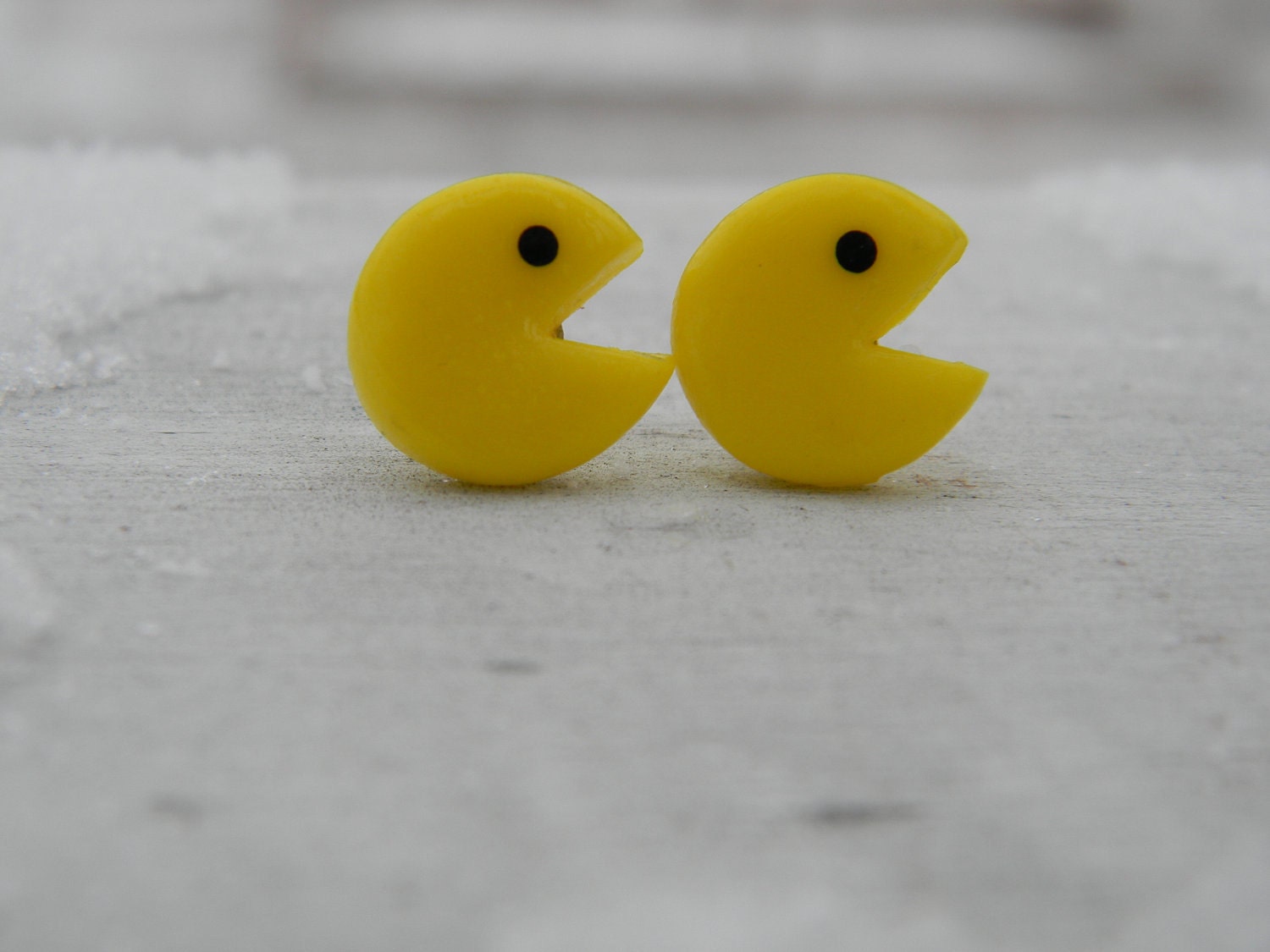 Pacman post earrings