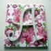 Pink Peony Collection Personalized WOODEN WALL LETTERS Nursery Childrens Room 7 1/2" tall