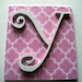 Pink Peony Collection Personalized WOODEN WALL LETTERS Nursery Childrens Room 7 1/2" tall