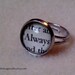 Harry Potter Handmade Ring - '"Always", said Snape'