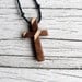 Mens Cross Pendant - Walnut & Maple - Necklaces for Men