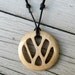 Volkswagen - Rustic - Hand Carved Volkswagen Emblem - Necklace - FREE USA SHIPPING