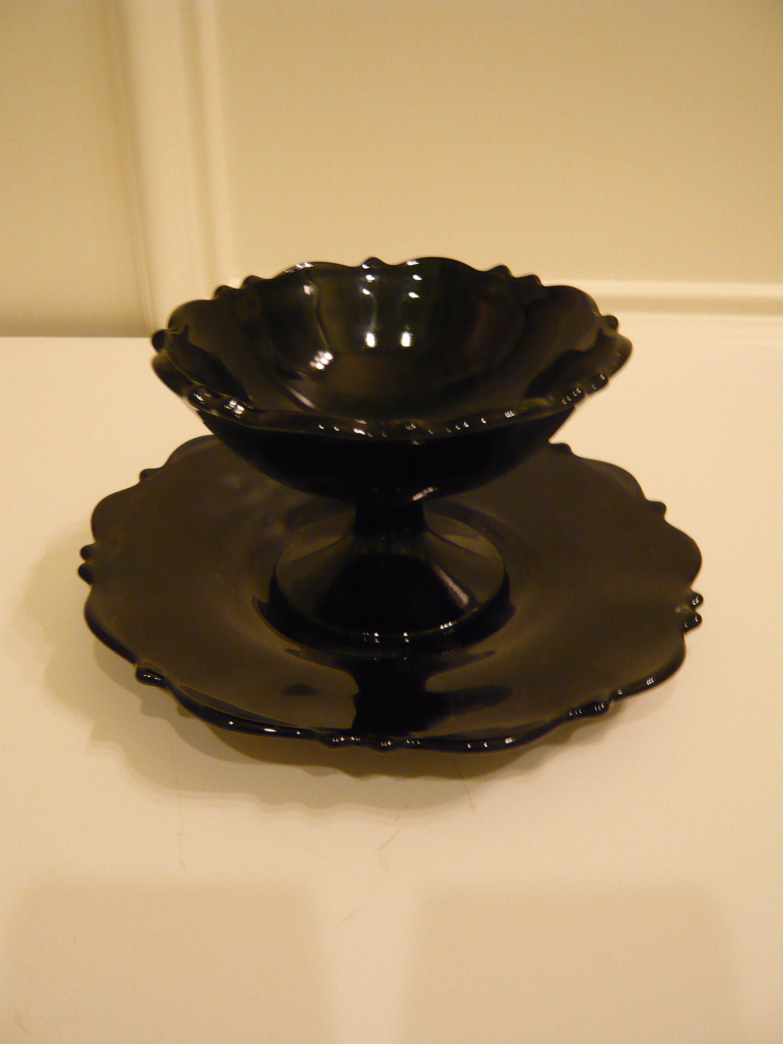 Striking Black Amethyst Depression Glass By Isntitlovelyvintage 7396