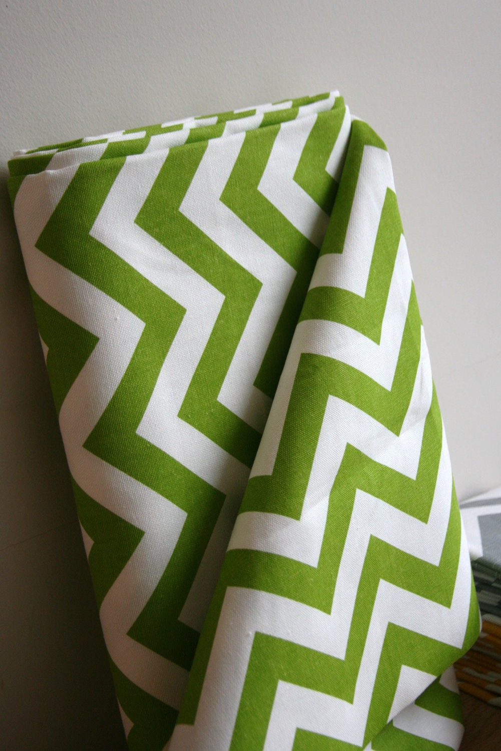 Chartreuse/White Home Decor Weight Fabric from Premier Prints - ONE YARD